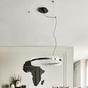 Lustre avec abat-jour rond en verre Phoenix de Cattelan