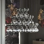 Suspension Sablier avec abat-jour en forme de sablier en cristal transparent