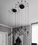 Lampes suspendues Sablier de Cattelan avec fixations rondes en chrome noir