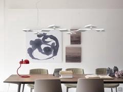 Quad lampe suspendue en version bi-émission, idéale au-dessus des grandes tables