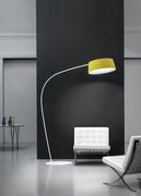 Lampada LED ad arco Oxygen con paralume giallo