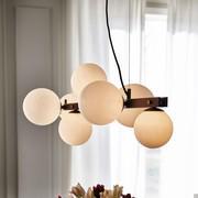 Lampe suspendue Planeta de Cattelan avec boules de verre soufflé 