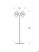 Lampadario 12 sfere vetro trasparente - Schema dimensionale modello da terra