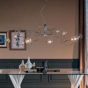 Lampe à suspension avec bras métalliques et abat-jour en verre cristal Oktopus de Cattelan