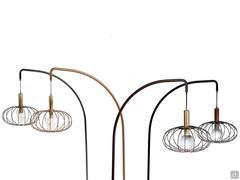 Lampadaire cage Eira en métal Gloss Black ou thermolaqué en Anodic Bronze et SW268JR Bronze