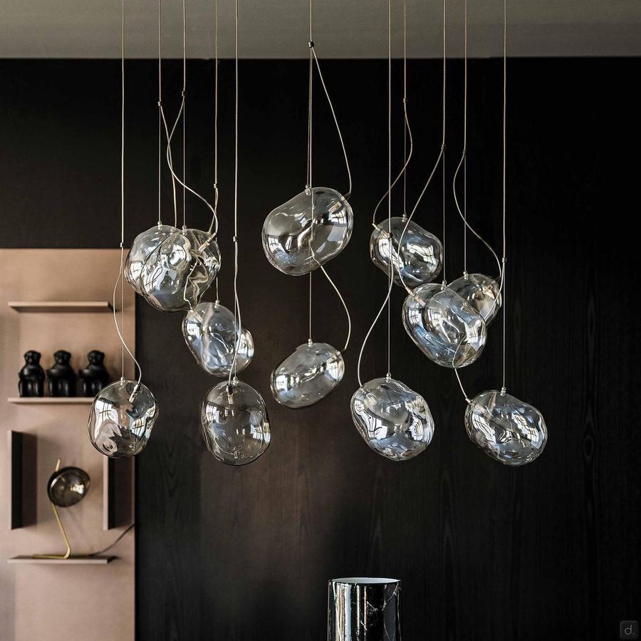 Lampe à suspension Cloudine de Cattelan avec abat-jour irrégulier au design unique et original