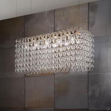 Lustre moderne avec pendentifs en cristal Giogali