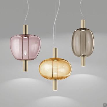 Lampe de table, applique ou suspension en verre ambré, fumé, transparent ou rose Riflesso di Vistosi