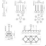 Lampe avec sphères en verre soufflé Sofì de Bonaldo - Dimensions Spécifiques du modèle à suspension