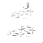 Lit Virgo - dimensions modèles lit simple - une place et demie- lit double 140 cm - lit double 150 cm - lit double 160 et 180 cm 