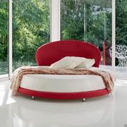 Lit rond en tissu rouge Globe 