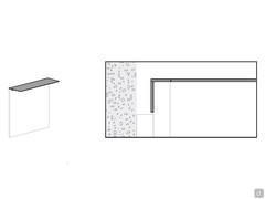 Accessoires suspendus pour les panneaux de lit Freeport - Détail de l'assemblage de l'étagère en métal