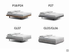 Lit double Freeport avec tête de lit modulable : différents cadres de lit disponibles, en bois ou rembourrés