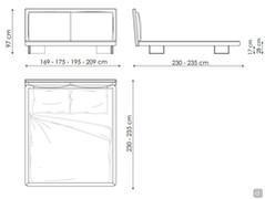 Lit double Tara de Bonaldo - Schémas et dimensions