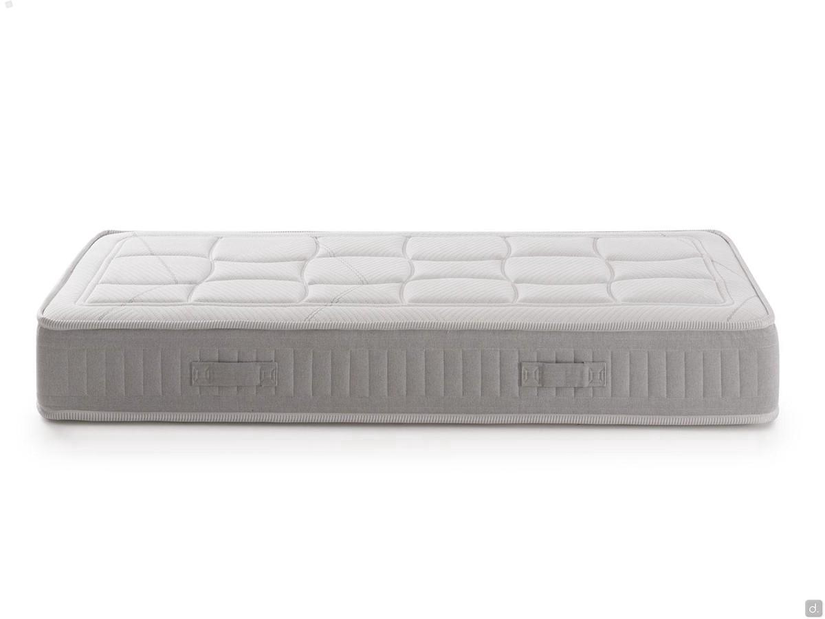 Matelas avec ressorts ou micro-ressorts ensachés indépendants Ergo Spring avec revêtement été-hiver avec couche en Memory