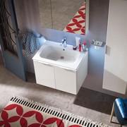 Console Atlantic 50 cm de profondeur à 2 portes avec lavabo modèle Milk 70 (profil LED non disponible)