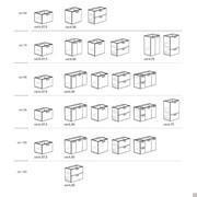 Modèles et dimensions disponibles avec profondeur en cm p.50