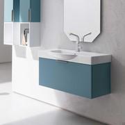 Meuble sous-lavabo Atlantic 85 cm en laque sablée N4 Tourmaline