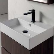 Lavabo intégré Elegance 60 en céramique blanc brillant