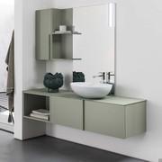 Armoire de toilette Atlantic profondeur 37 cm avec lavabo Softly all-out et poignée pleine hauteur à 16 branches