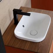 Lavabo encastré sur-plan Movado 45 en céramique blanc brillant