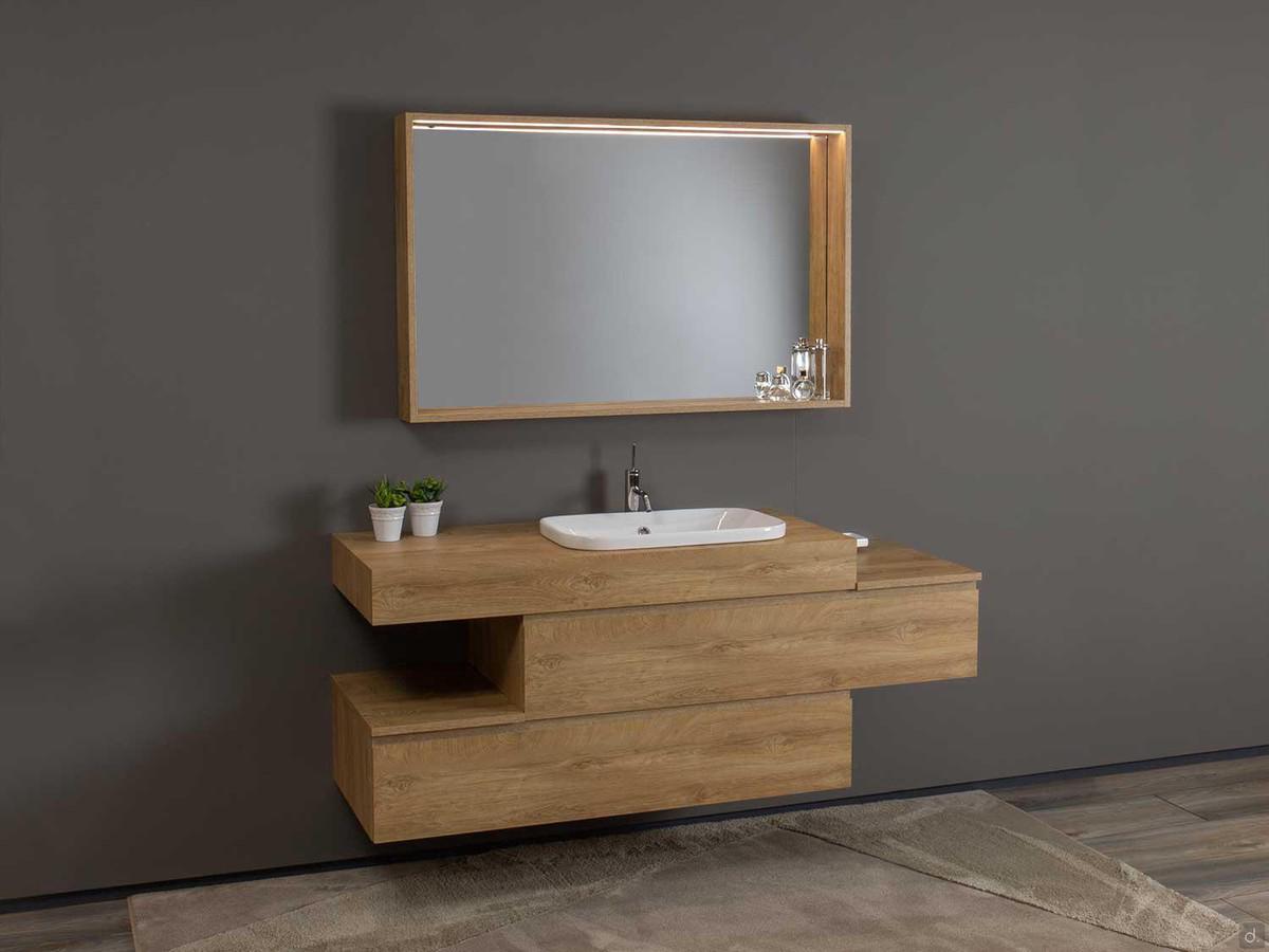 Armoire de salle de bain décalée avec étagère N74 Atlantic