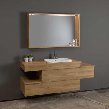 Armoire de salle de bain décalée avec étagère N74 Atlantic