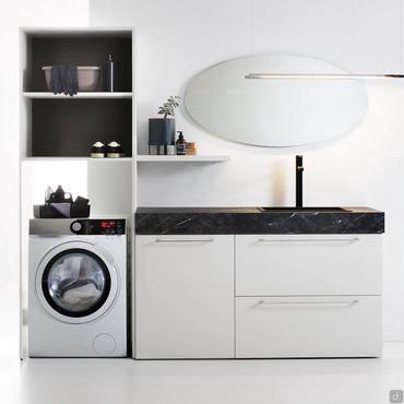 Armoire à linge avec porte de lave-linge apparente Oasis L03