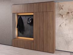 Meuble vestiaire d'entrée Aliant 01 avec base, éléments muraux et armoire