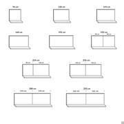 Dimensions de l'étagère avec dossier porte TV Plan - avec rétro-éclairage à LED