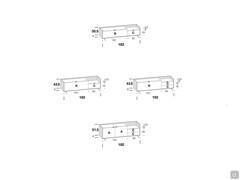 Meuble TV Columbus Step - Schéma et dimensions des modèles de 182 cm