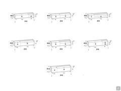 Meuble TV Columbus Step - Schéma et dimensions des modèles de 212 cm