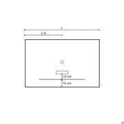 Schéma du postionnement du passe-câble rectangulaire en option