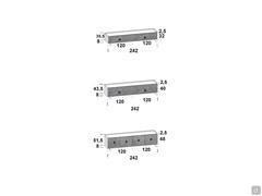 Schéma et dimensions des configurations de 242 cm