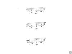 Meuble bas TV laqué Columbus - Schémas et dimensions des compositions de 272 cm