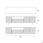 Meuble TV moderne en bois Plisset - dimensions