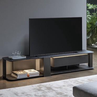 Meuble TV ouvert avec tiroir design Paddle de Bonaldo