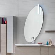 Miroir de salle de bains de forme elliptique Helly avec spot Poppy