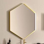 Miroir hexagonal Antrim avec cadre en métal doré