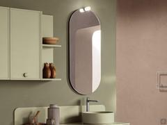 SampiMiroir de salle de bain ovale avec spot Led, composition assortie N106