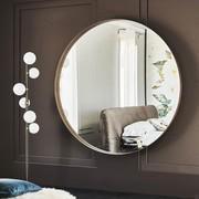 Miroir rond avec cadre en métal Wish de Cattelan, finition métal verni brushed bronze