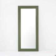 Miroir psyché vertical Sidony avec cadre en tissu vert foncé