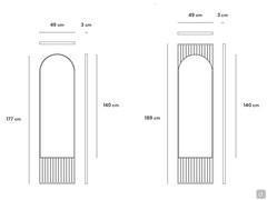 Miroir en bois de style scandinave Domu - Schémas et dimensions