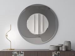 Rising Miroir rond de 120 cm en verre sablé fumé