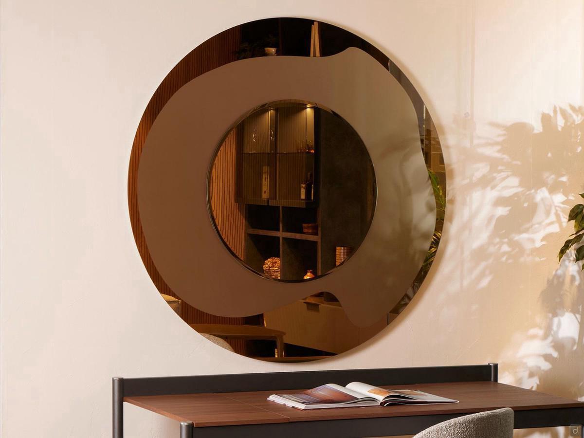 Rising Miroir rond de 120 cm en finition bronze