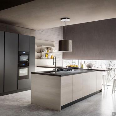 Cucina nera e legno Six 03