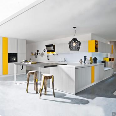 Cucina con maniglie a gola Six 07