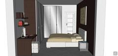 Design de chambre à coucher en 3D - vue de côté