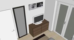 Design de chambre en 3D - vue de la commode