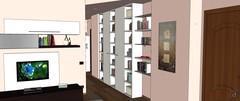 Design 3D Salon/salle de séjour - couloir